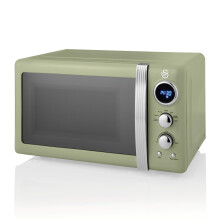 Swan Retro LED Digital Microwave Green 20L 800W 6 Power Levels Includi