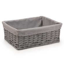 Woodluv Storage Baskets Woven Wicker, Storage Basket for shelves, Baskets to make hampers, Storage Box, Storage Organiser, Grey, Large