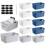 GAOHAN 12 Pcs Plastic Storage Boxes with Handles 3 Colours Storage Bas 1