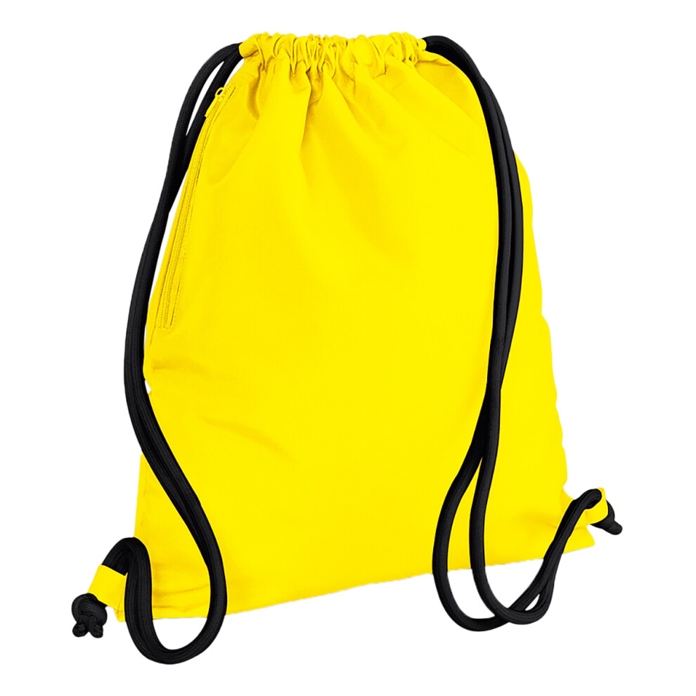 Bagbase (One Size, Yellow/Black) Icon Drawstring Bag/Gymsac Black