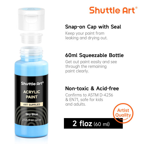 Shuttle Art Acrylic Paint Set - 36 Colours (60ml 2