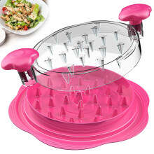 Chicken Shredder Large Chicken Breast Shredder Tool Twist with Brush and Fork, Visible Meat Shredder Machine, Anti-Slip Strip, Ergonomic Handle