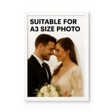 A3 Wooden Photo Frame - 297x420mm / 29.7x42cm / 11.7x16.5inch Picture Frame (White, A3 (42x29.7) cm)