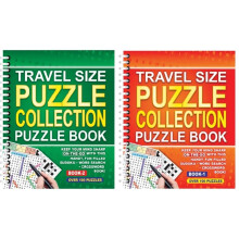 BG Wiro Travel Size Wordsearch Sudoku Crossword A5 Puzzle Books, Choose Your Set of 2 (MIXED PUZZLES)