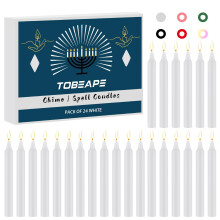 Tobeape Pack of 24 Taper Candles White Height 254 cm Diameter 215 cm Unscen