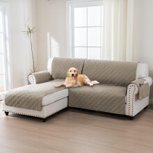 BellaHills 100% Waterproof Sofa Cover L Shape 2 Piece Couch Covers Sectional Chaise Sofa Slipcovers Non Slip Furniture Protectors for Dogs (Left Chai