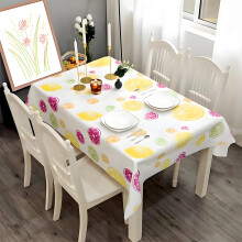 yayafunfun Plastic Tablecloth 137 * 180cm Waterproof Lemon PVC Wipeable Rectangular Table Cover, Fruit Cover Wipe Clean Oil Cloth Outdoor Indoor Tabl