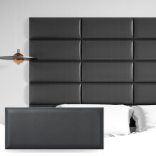 Art3d Testata adesiva per letto singolo nera, confezione da 6 pannelli 9,84" x 23,62", pannelli fonoassorbenti 3D
