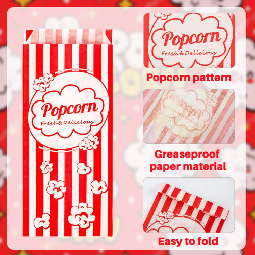 100PCS Popcorn Bags Individual Servings 2