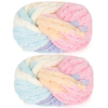 Reessy Chunky Yarn for Hand Knitting, 2250g Super Chunky Wool Yarn Set, Soft Thick Wool Plush Yarns, Fluffy Thick Rainbow Yarns for Craft Knitted Bl