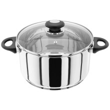 Judge Essentials Stainless Steel Large Casserole with Twin Handles 24cm 4.3L Induction Ready, Oven Safe, Dishwasher Safe