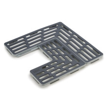 Joseph Joseph Sink Saver- 2 piece Adjustable Kitchen Sink Protector Mat with Non Slip feet, Grey