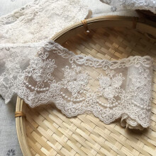 8CM Width Europe Crown Wedding Applique Inelastic Embroidery Lace Trim,Curtain Tablecloth Slipcover Bridal DIY Clothing/Accessories.