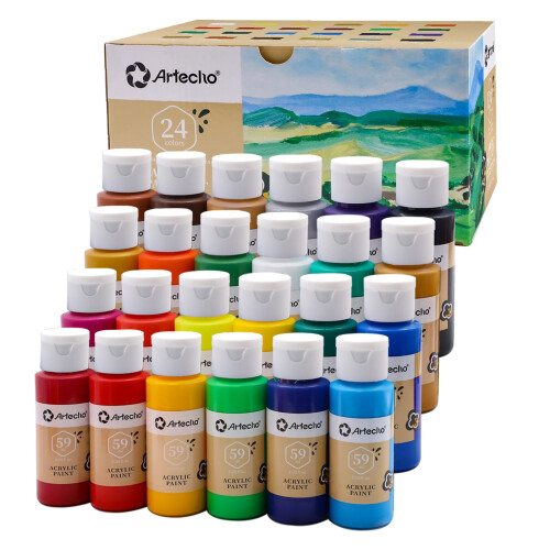 Artecho Acrylic Paint Set - 24 Colors