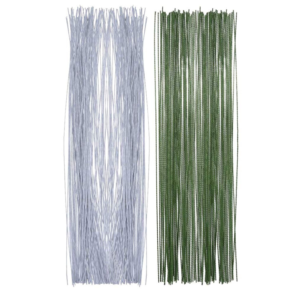200 Pcs Florist Wire Stems - Green Stub Wire For Handmade Diy Flower Craft, Sugar Flowers, And Floral Arrangements 13924973