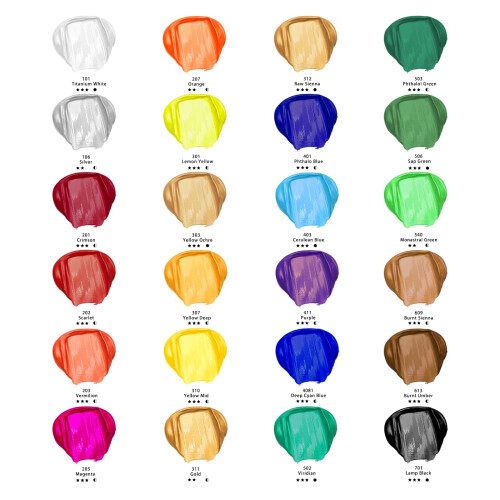 Artecho Acrylic Paint Set - 24 Colors 1