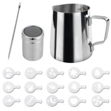 350ml Stainless Steel Milk Jug with Measuring Indicator Barista Accessories Coffee Jug Milk Cream Milk Frother Stainless Steel Lat