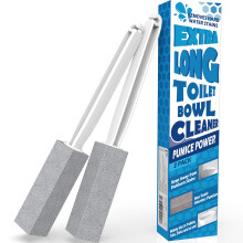 2 Pack Pumice Stone for Toilet Cleaning Extra Long Handle for Removing Bowl