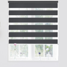 Kokorona Day and Night Zebra Roller Blinds, Dual Layer Fabric Zebra Window Blinds for Bedroom, Light Filtering Privacy Day Night Blinds, 50cm Wide x