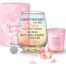 MengCat Stemless Wine Glass Birthday Friendship Gifts for Women Best Friend Unique