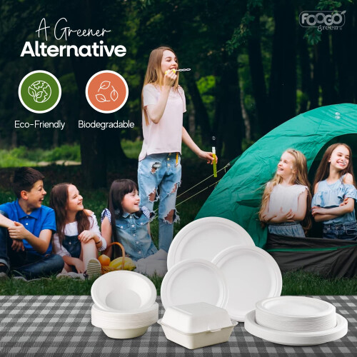 FOOGO Green 100 Disposable Sugarcane Bagasse 2