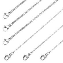 Naler 6 Packs Necklace Chains Bulk Stainless Steel Curb Chain 1.5/2.4mm Width, 18" 20" 24" Length, Durable Versatile DIY Jewelry for Necklaces Access