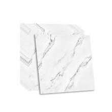 Fantasnight Marble Stick on Tiles 30 x 30cm 24Pcs White Tile Stickers Self Adhesive Wall Tiles PET Peel and Stick Wall Glossy Stickers for Kitchen Ba