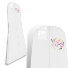 Hoesh UK Bridal Gown Garment Bag - Printed Wedding Dress Bag | Long Dress Covers for Bride & Bridesmaids | Breathable Clothes Bag for Storage & Trave