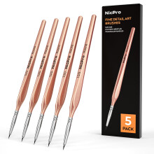 Nicpro Detail Paint Brushes 5 PCS Aesthetic Extreme Fine Tip 10/0 Professional Miniature Painting Artist Brush Set for Micro Watercolour Oil Acrylic