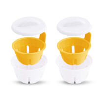 CLOVE Eggcellent Microwave Egg Poachers 2 BPA-Free, Dishwasher Safe Egg Boiler Poacher Cups, Microwavable Poached Egg Maker Cooker with Lid and Remov