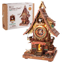 ROKR 3D Puzzle Cuckoo Clock Wooden Model Kits to Build for Adults, Model Kits Craft Gifts and Decoration for Adults, Cuckoo Clock Multi-colored, LC90