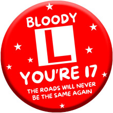 17th Birthday Gift 75mm Learner Driver Badge For Girls & Boys