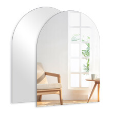 TSKDKIT 2pcs Wall Mirror 40 x 30 cm Stick On Mirror for Walls, Self Adhesive Frameless HD Glass Mirrors for Bathroom, Wardrobe Doors, Hallway, Bedroo