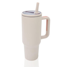 CherryKelly 40oz (1200ml) Tumbler with Handle & Flip Straw | Stainless Steel Travel Coffee Mug | Insulated Thermal Cup | Hot & Cold Drinks Water Bott