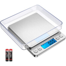 Criacr Digital Pocket Scales, 500g High-precision Kitchen Food Scales, Stainless Steel Jewelry Scales with Two Trays, Back-Lit LCD Display, 0.01g Pre