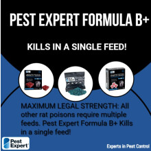 Pest Expert Formula B+ Advanced Rat & Mouse Poison Pasta Bait Sachets 450g (3 x 150g) Maximum Super Strength - Single Feed Brodifacoum