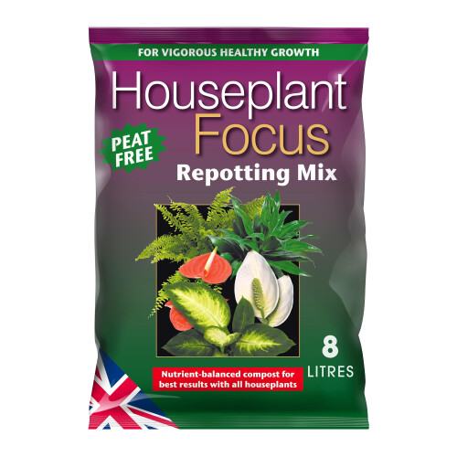 Houseplant Focus Repotting Mix Peat Free 8L, brown