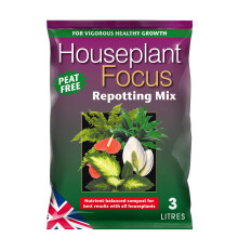 Houseplant Focus Repotting Mix, 3L - Growth Technology Potting Soil for Indoor P