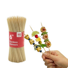[100 Count] 6 Inch Bamboo Skewers for Kabob, Grilling, Fruits, Appetizers, and Cocktails…