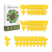 aonova Fruit Fly Traps, Pack 30 Yellow Double-sided Fungus Gnat Sticky Catcher for Plants Indoor and Outdoor Insects Fly Control - Non-Toxic, Waterpr