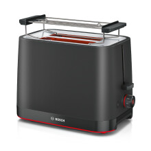 Bosch MyMoment Infuse TAT3M123GB - Compact 2-Slice Toaster with Reheat/Defrost, Foldable Bun Warmer, Auto Shut-Off, High Lift and Crumb Tray, in Matt