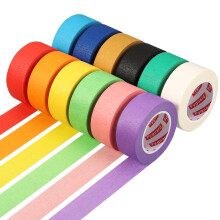 Fyguard 12 Rolls Coloured Masking Tape, 23mm x 13m Rainbow Craft Tape Painting Tape Adhesive for DIY Scrapbooking Crafts, Classroom Decorations, Art