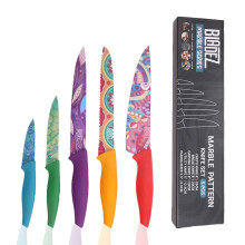 Bladez Professional Kitchen Knife Set, 5 Pcs Stainless Steel Kitchen Knives Set with Ultra Sharp Blade and Soft Handle, Includes Chef, Bread, Carving