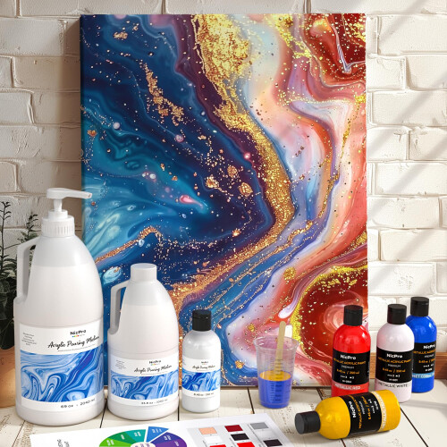Nicpro Pouring Medium for Acrylic Paint 8.45oz / 250ml 2