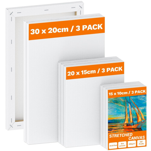 Koncci 9 Pack Stretched Canvas for Painting