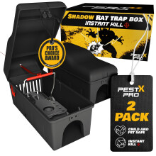 Pest X Pro Shadow Professional Rat Trap Box - 2X, Safe For Kids & Pets, Heavy Duty Rodent Trap Station, Reusable & Easy To Set For Indoors & Outdoors