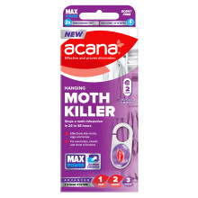 Acana Hanging Moth Killer 2 pack For Wardrobes - Max Performance - Kills in 24 to 48 Hours - Protects Clothing & Bedding