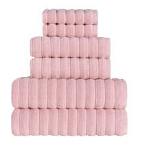 BERIBO Cloud Turkish Towels 100% Cotton - Set of 6-620gsm (Rose Quartz)