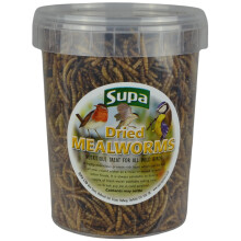 Supa Dried Mealworms for Wild Birds, 1 Litre Bucket - High Energy Protein Rich Treat for Garden Birds - Attract More Birds to Your Garden - Quality W