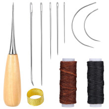 11 Pcs Leather Needle and Thread Kit, Heavy Duty Needle and Thread, Leather Sewing Tools Waxed Stitches, for Fabric Sewing Upholstery Tools, for Sofa